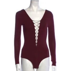 T by Alexander Wang Lace Up Bodysuit